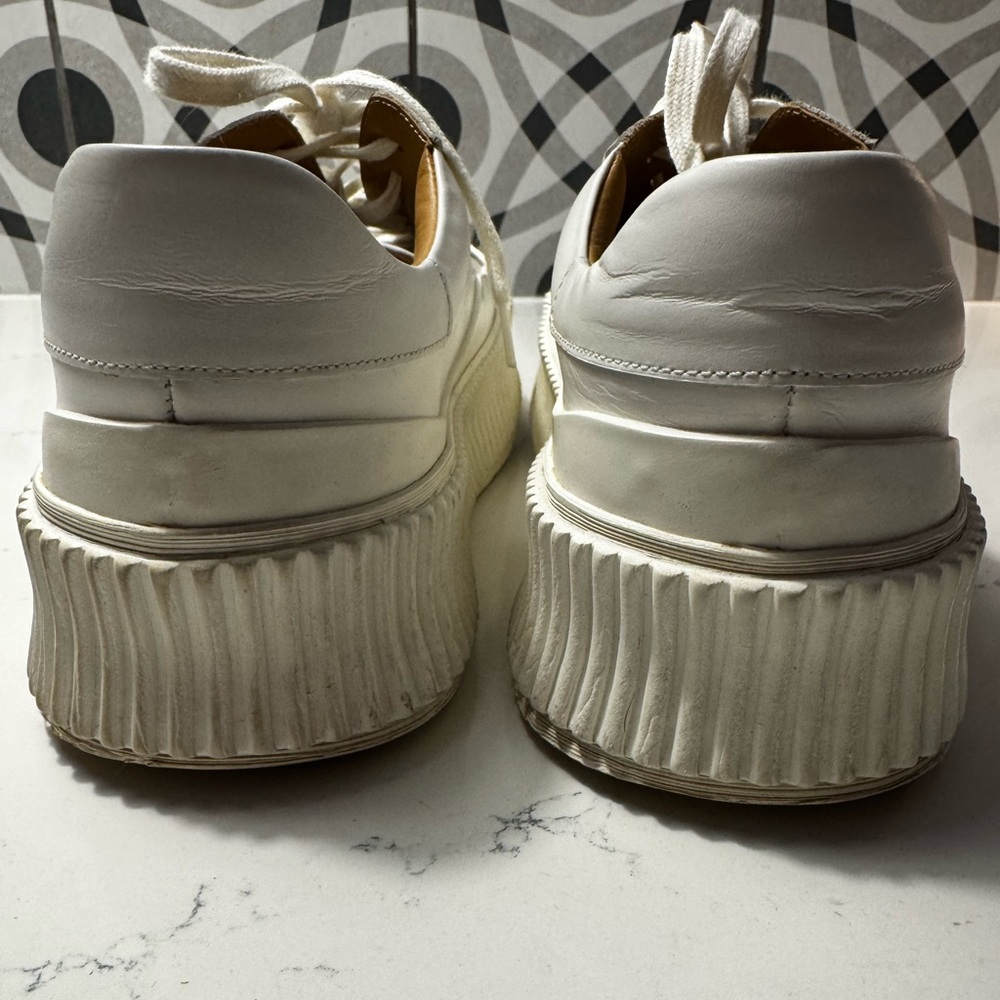Jil Sander White Leather Platform Sneakers – Size 39 – Excellent Condition - Picture 3 of 9